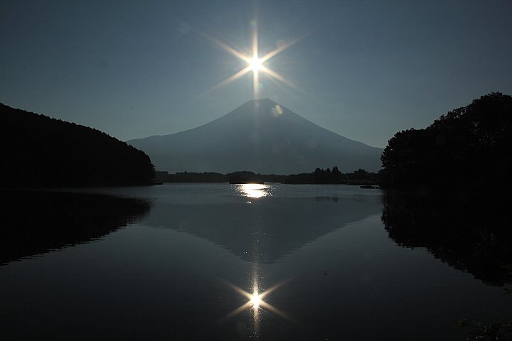 富士山とダイヤの写真