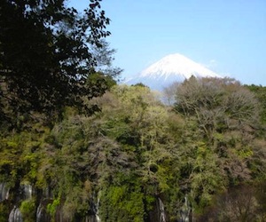 白糸の滝からの富士山の写真