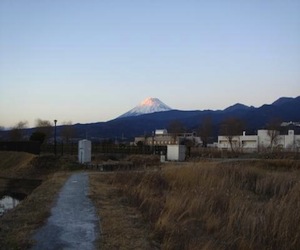 アクアプラザ遊水地から富士山の写真